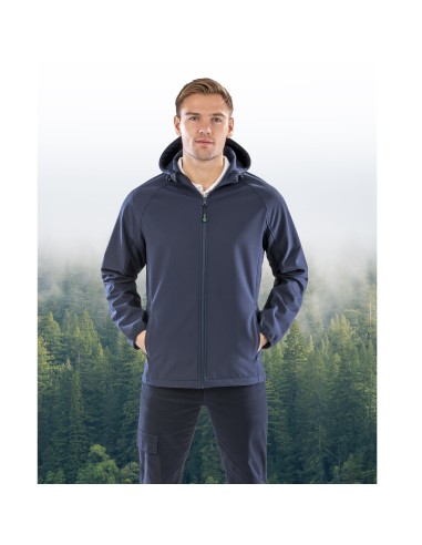 RES-R911M-Mens Recycled 3-Layer Printable Hooded Softshell Jacket